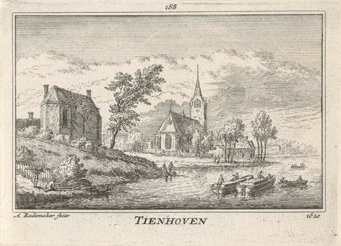 View of Tienhoven, 1620, Abraham Rademaker, 1727 - 1733 Canvas Print