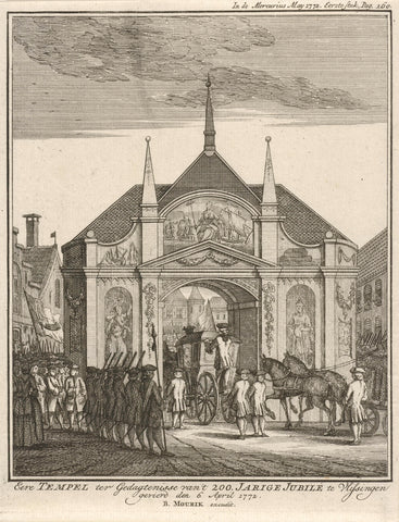 Triomfpoort in honour of 200 years of freedom in Vlissingen, 1772, anonymous, 1772 Canvas Print