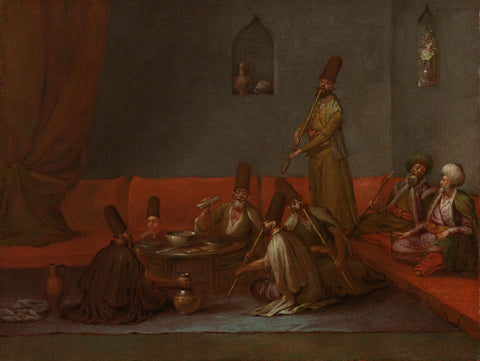 Dervishes Sharing a Meal, Jean Baptiste Vanmour, c. 1720 - c. 1737 Canvas Print