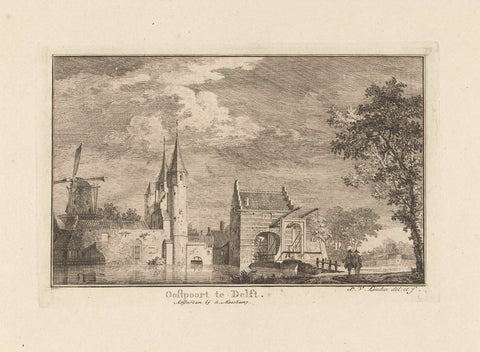 Oostpoort in Delft, 1757, Paulus van Liender, 1794- 1834 Canvas Print