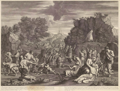 Collecting the manna, Étienne Gantrel, 1656 - 1706 Canvas Print