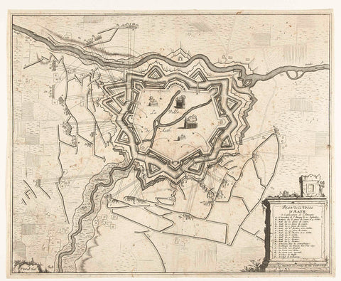 Map of the Siege of Ath, 1706, Pieter van Call (II), 1706 Canvas Print