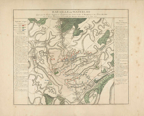 Plan of the Battle of Waterloo, 1815, anonymous, 1815 Canvas Print