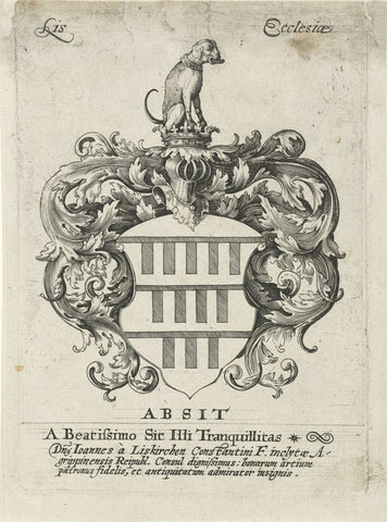 Coat of arms of Johann Lyskirchen, Crispijn van de Passe (I), 1601 Canvas Print