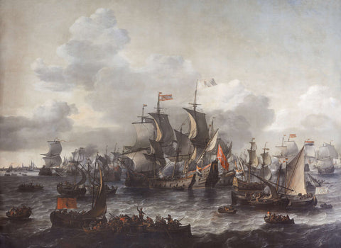 The Battle of the Zuider Zee, 1573, Jan Theunisz. Blanckerhoff, 1663 Canvas Print