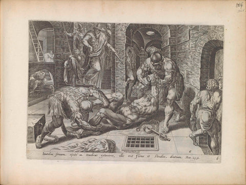 Bad servant thrown into a dark dungeon, Harmen Jansz Muller, 1643 Canvas Print