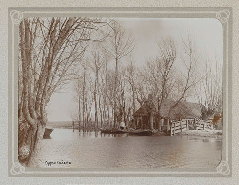 Farm on a water with bare trees, Folkert Idzes de Jong, c. 1905 - c. 1907 Canvas Print