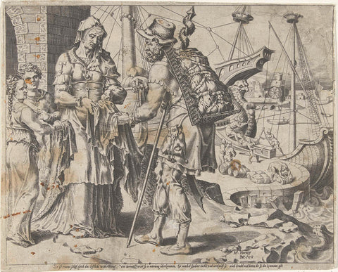 The Virtuous Woman Sells Her Goods, Dirck Volckertsz. Coorn deer, 1555 Canvas Print