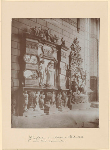 Funerary monument for Mary, Princess of Orange, and Philip, Count of Hohenlohe, anonymous, 1850 - 1930 Canvas Print