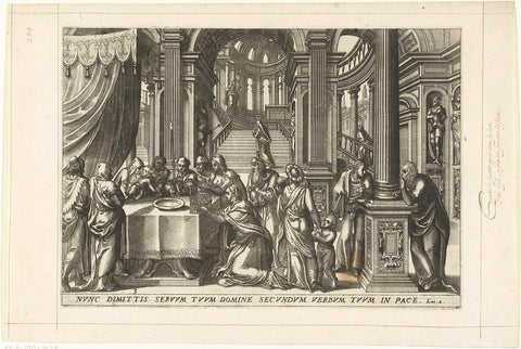 Presentation of Christ in the Temple, Luke of Doetechum, c. 1572 Canvas Print