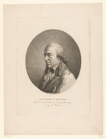 Portret van Johann Knesevich von Szent-Helena, Adam von Bartsch, 1794 Canvas Print