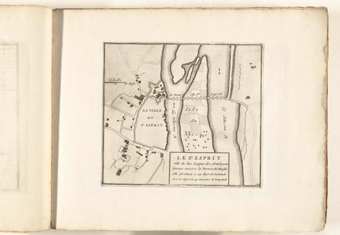 Map of Pont-Saint-Esprit, c. 1702, anonymous, 1702 - 1703 Canvas Print