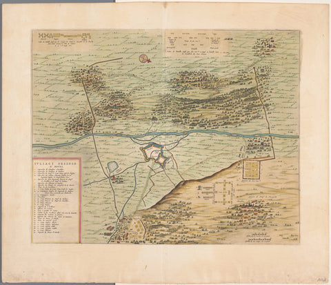 Map with has siege of Gulik, 1610, anonymous, 1647 - 1649 Canvas Print