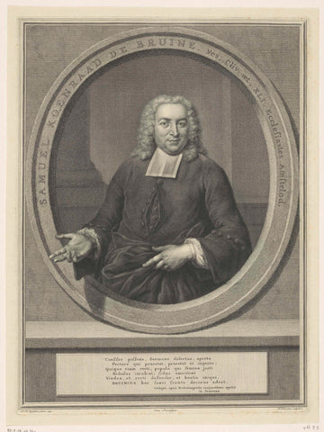 Portret van Samuel Koenraad de Bruine, Jacob Houbraken, 1741 Canvas Print