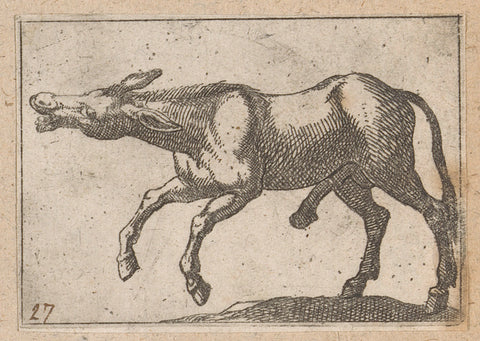 Beaming donkey, Antonio Tempesta, 1565 - 1630 Canvas Print