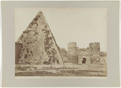 Pyramid of Gaius Cestius at the Porta San Paolo, Rome, anonymous, c. 1880 - c. 1904 Canvas Print