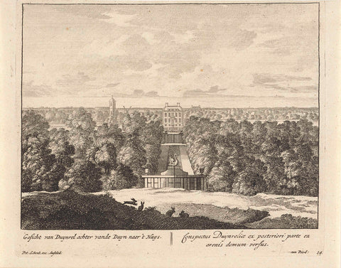 View of the Duinrell country estate, as seen from the dunes, anonymous, 1675 - 1711 Canvas Print