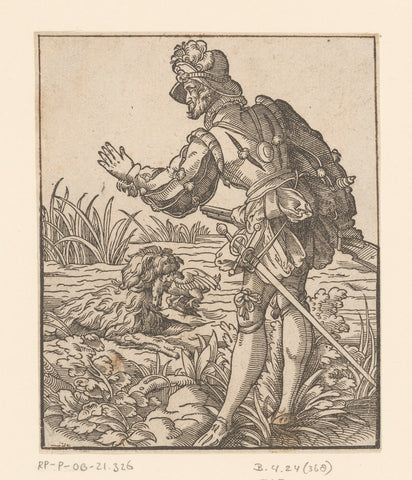 Soldier on duck hunting, anonymous, Jost Amman, 1580 Canvas Print