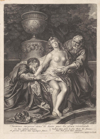 Suzanna and the Elders, Jacob Gole, 1675- 1724 Canvas Print