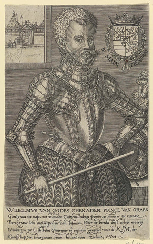 Portrait of William I, Prince of Orange, Abraham de Bruyn (attributed to), 1565 - 1568 Canvas Print