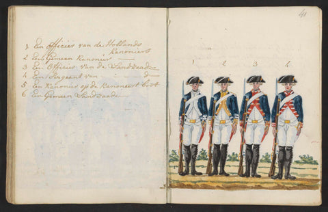 Uniforms of the Musketeers, S.G. Casten, 1795 - 1796 Canvas Print