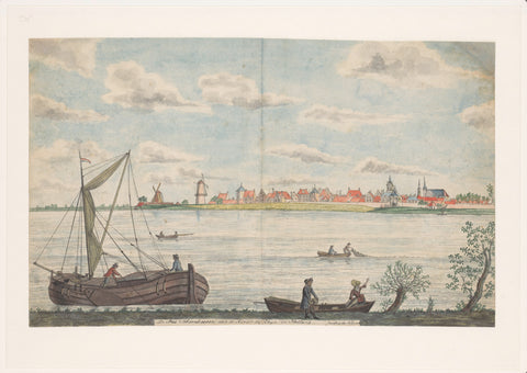 The town of Schoonhooven on the River Rhyn in Holland, Jan Brandes, 1787 Canvas Print