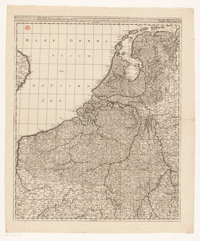 Map of the Seventeen Provinces, Gerard Valck, c. 1702 Canvas Print