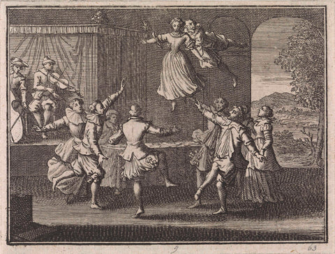 The Unfaithful Bride Abducted by the Devil, Caspar Luyken, 1704 Canvas Print