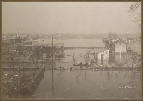 Panoramic views of a flooded suburb of Paris, G. Dangereux, 1910 Canvas Print