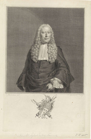 Portrait of Egbert de Vrij Temminck, Jacob Houbraken, 1758 - 1759 Canvas Print