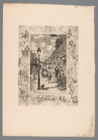 Feast day on the Boulevard de Clichy, Félix Hilaire Buhot, 1879 Canvas Print