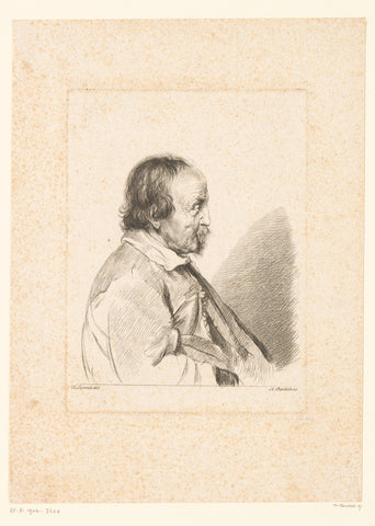 Bust of an old man, Adam von Bartsch, c. 1803 Canvas Print