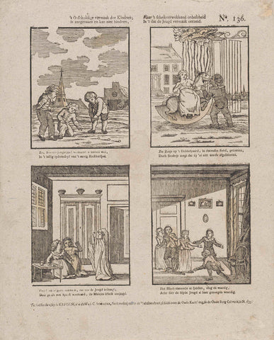 The innocent amusement of children, / Is pleasant and cannot hinder, / But the frightening indiscretion / Is it that the youth denied amusement, widow Cornelis Stichter, heirs, 1715 - 1813 Canvas Print