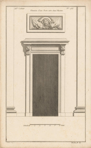 Portal with lion heads between pilasters, Jean Pelletier, 1772 - 1779 Canvas Print