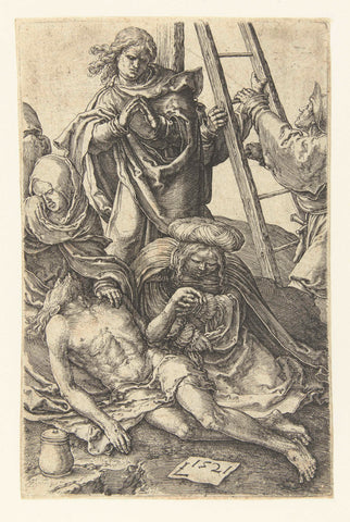 The descent from the cross, Lucas van Leyden, 1521 Canvas Print