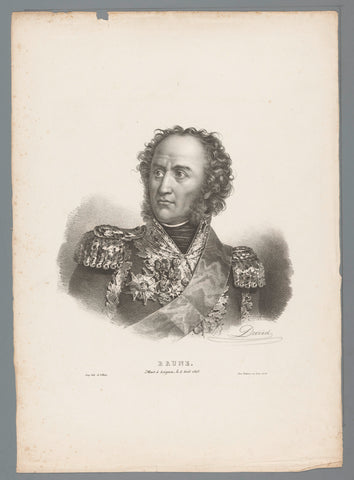 Portrait of Marshal Guillaume-Marie-Anne Brune, Jules David (1808-1892), 1824-1852 Canvas Print