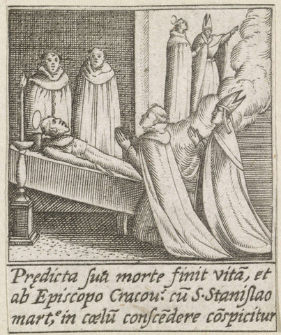 Deathbed of Saint Hyacinth of Poland, Johann Sadeler (I) (possibly), 1595 - 1600 Canvas Print