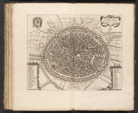 Map of Bruges, ca. 1701-1713, anonymous, 1729 Canvas Print