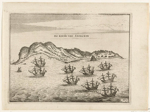 The Fleet for the Reason of Annobón, 1605, anonymous, 1644 - 1646 Canvas Print