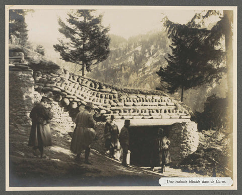 Soldiers at a fortified bulwark in the Karst mountains, probably Italians, Henri de Rothschild (attributed to), 1916 Canvas Print