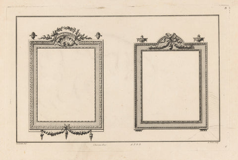 Two rectangular frames, Augustin Foin, , 1784 - 1785 Canvas Print