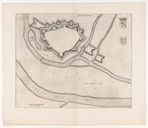 Fortress map of Doesburg, anonymous, 1652 Canvas Print