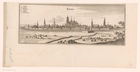 View of Ypres, Caspar Merian, 1654 - c. 1700 Canvas Print