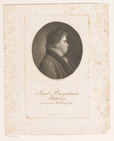 Portrait of Jakob Daniel Burgschmiet, Christoph Wilhelm Bock, 1826 Canvas Print