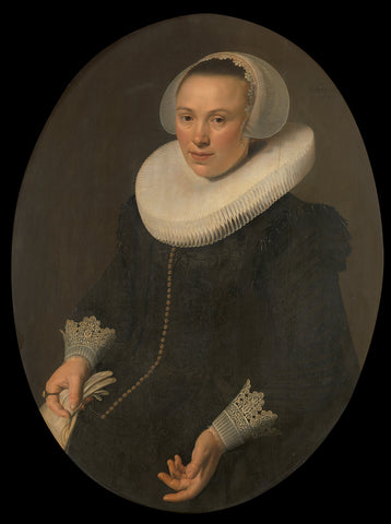 Portrait of Maria Joachimsdr Swartenhont (1598-1631), Nicolaes Eliasz. Pickenoy, 1627 Canvas Print