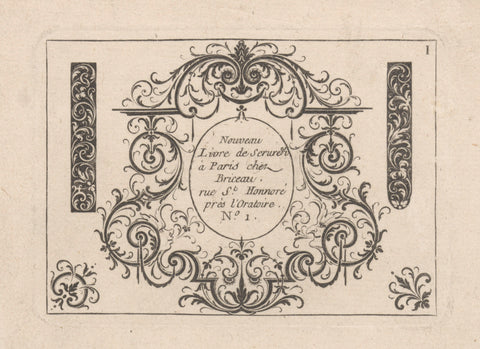 Medallion and wickerwork with faces, anonymous, in or after 1709 Canvas Print