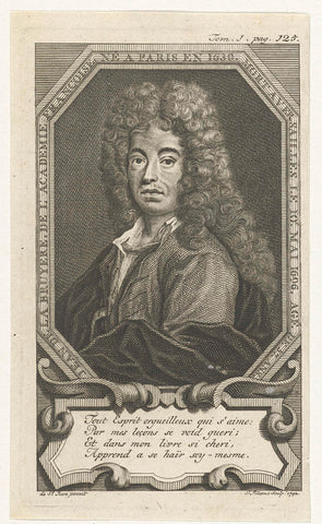 Portrait of Jean de la Bruyere, Jacob Folkema, 1742 Canvas Print