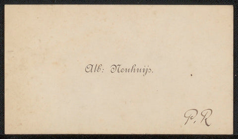 Business card to Philip Zilcken, Albert Neuhuys (1844-1914), 1854 - 1914 Canvas Print