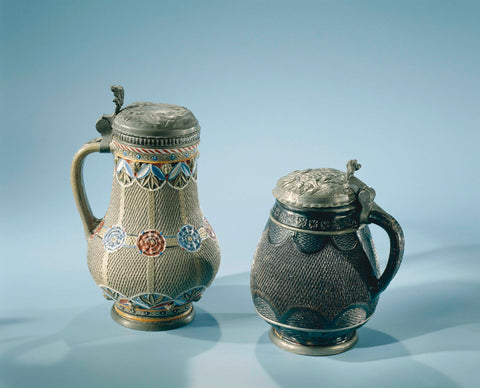 Jug with chip carving and medallions, anonymous, c. 1650 - c. 1674 Canvas Print