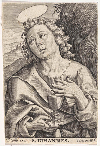 Johannes the Evangelist, Hieronymus Wierix, 1563 - before 1611 Canvas Print